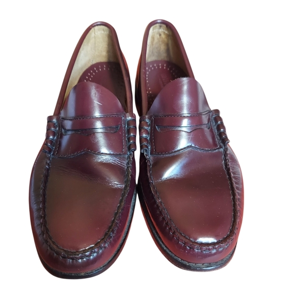 G.H. Bass & Co Weejuns Burgundy Red Larson Leather Penny Loafers Men's - Picture 16 of 16